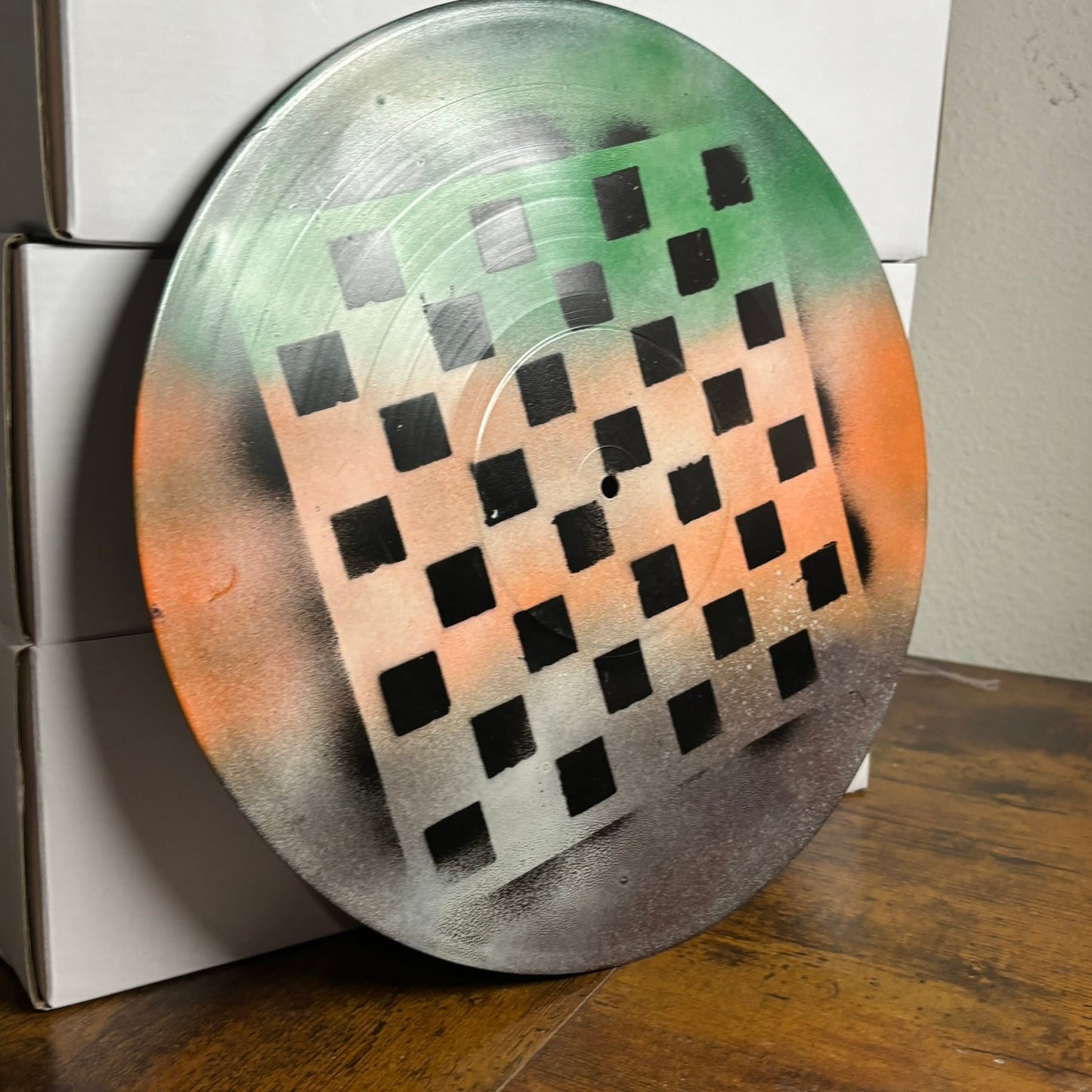 Orange Green Mist - Vinyl Chess Board