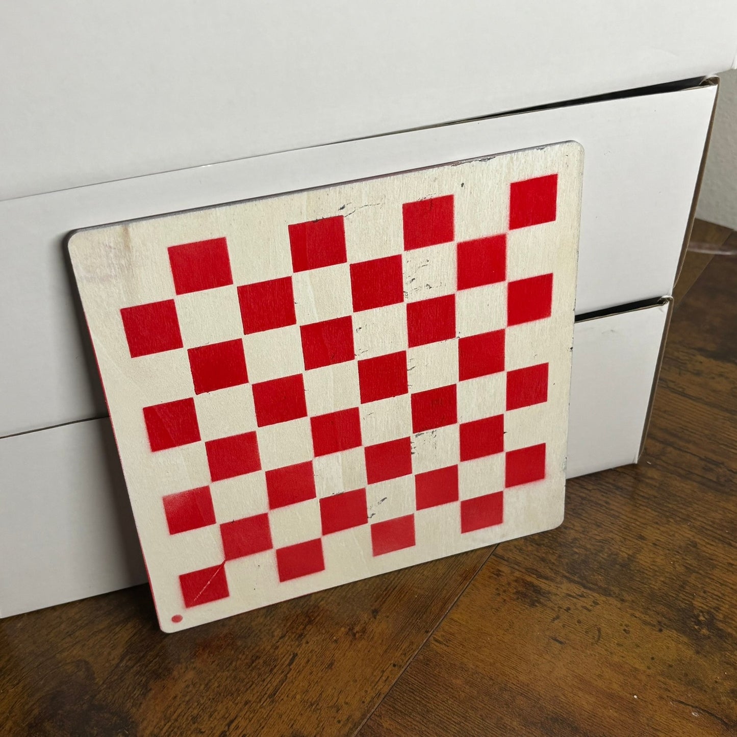 Black & White - Painted Thin Wooden Chess Board
