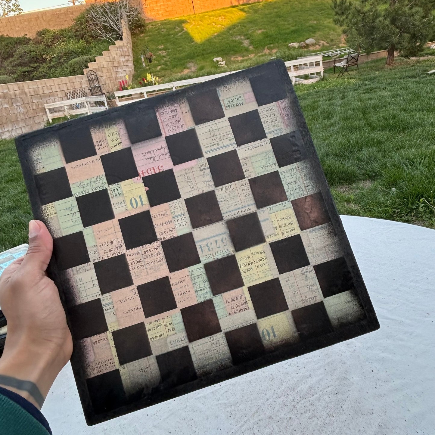 Old Writing - Scrapbook Chess Set