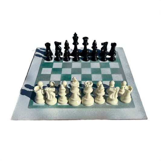 Simplistic Green - Painted Chess Set