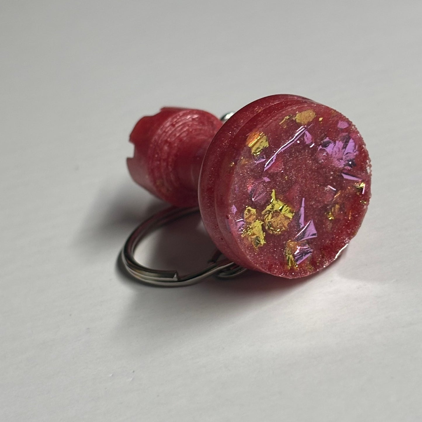 Red Sparkle Rook - Handmade Resin Keychain