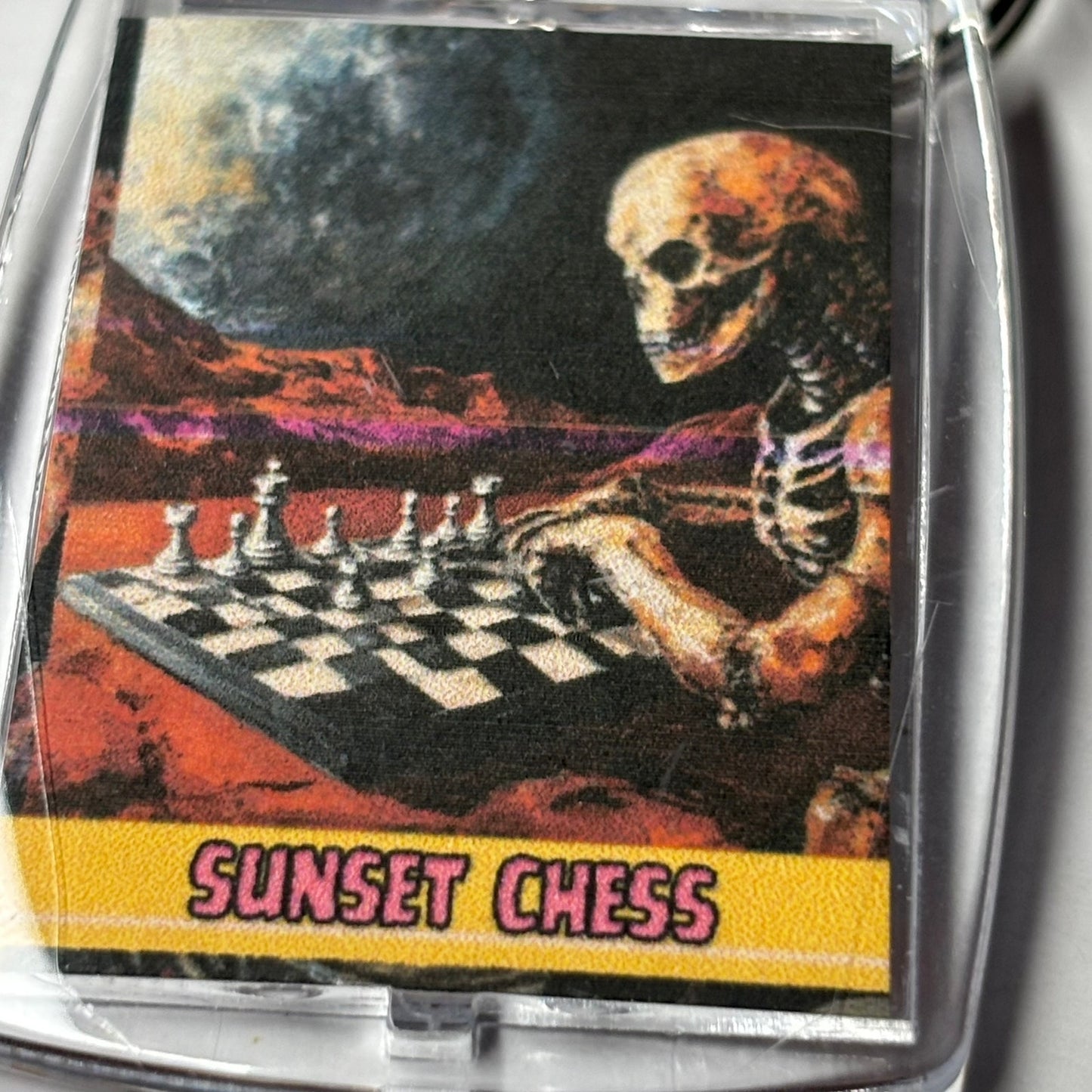 Chess on Mars - Sunset Chess Photo Keychain