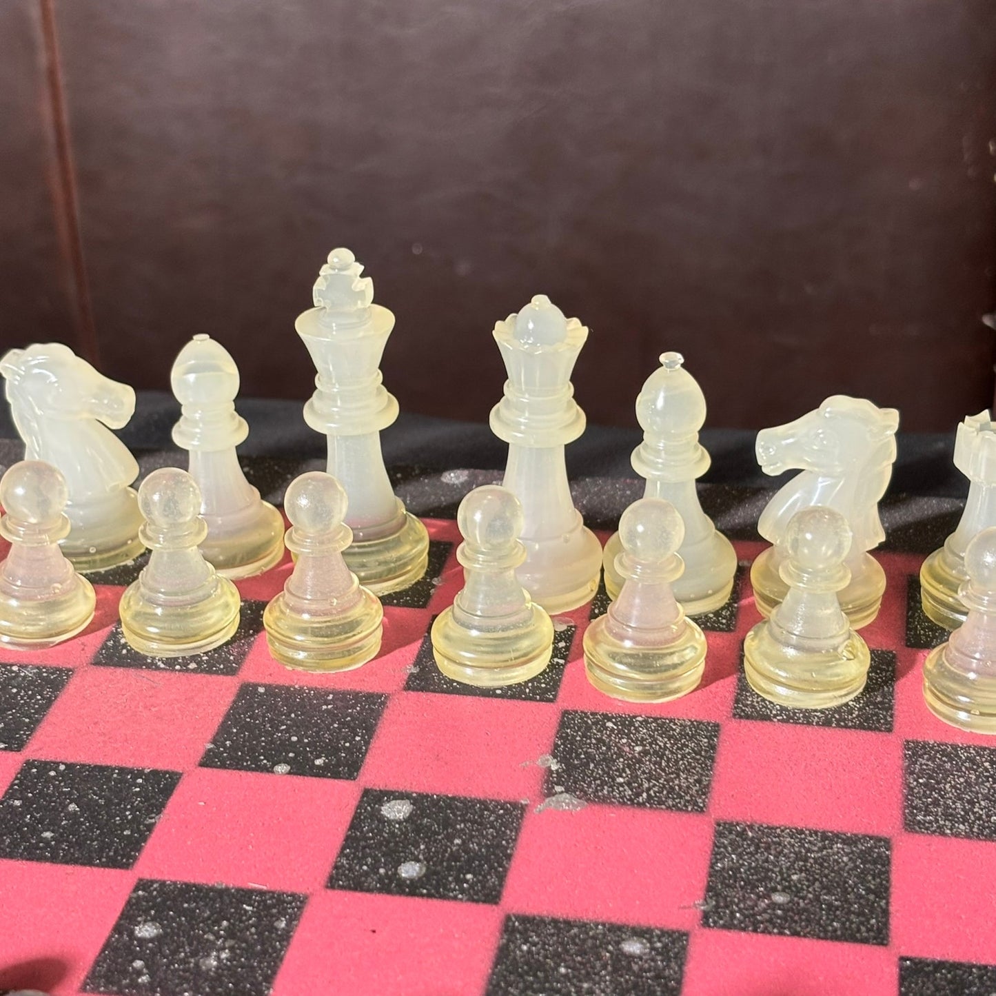 Chrome Drip Pink - Painted Chess Set