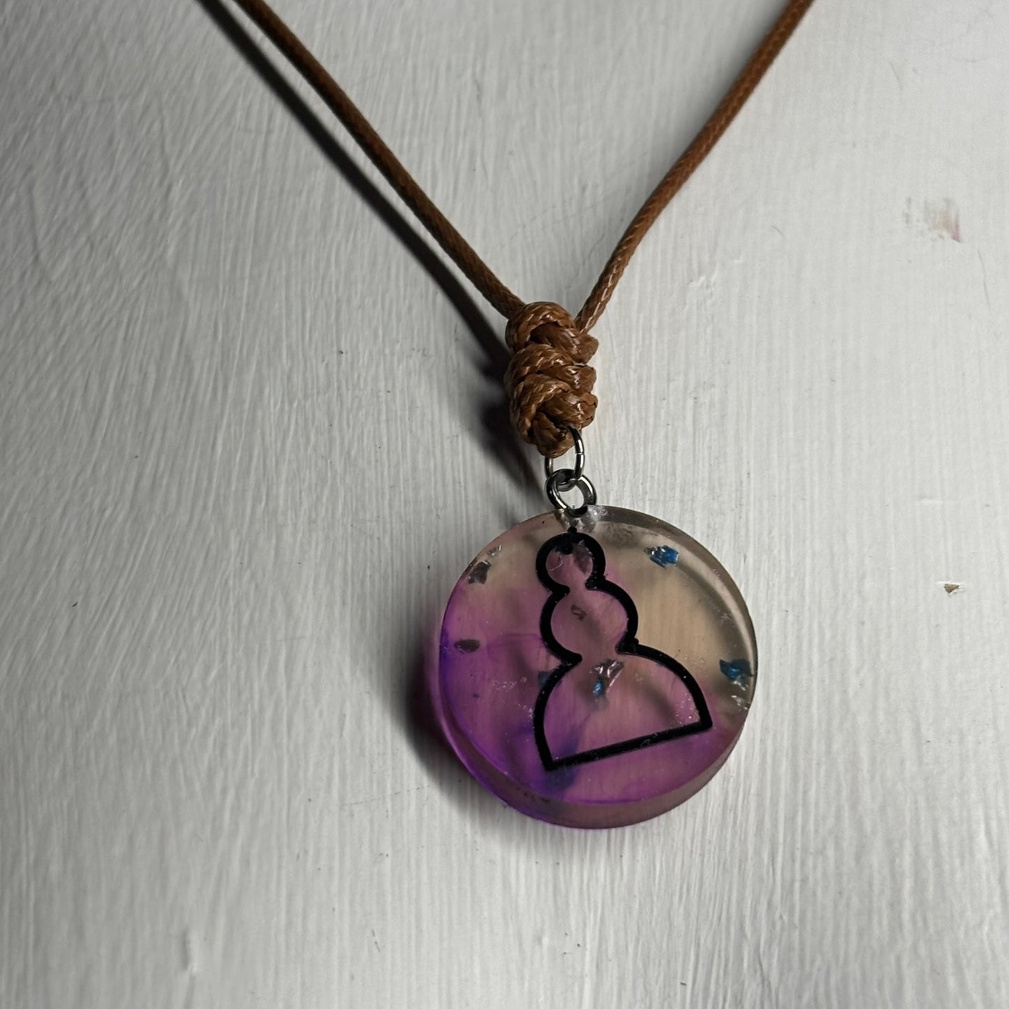Purple Rift Pawn - Handmade Resin Chess Necklace