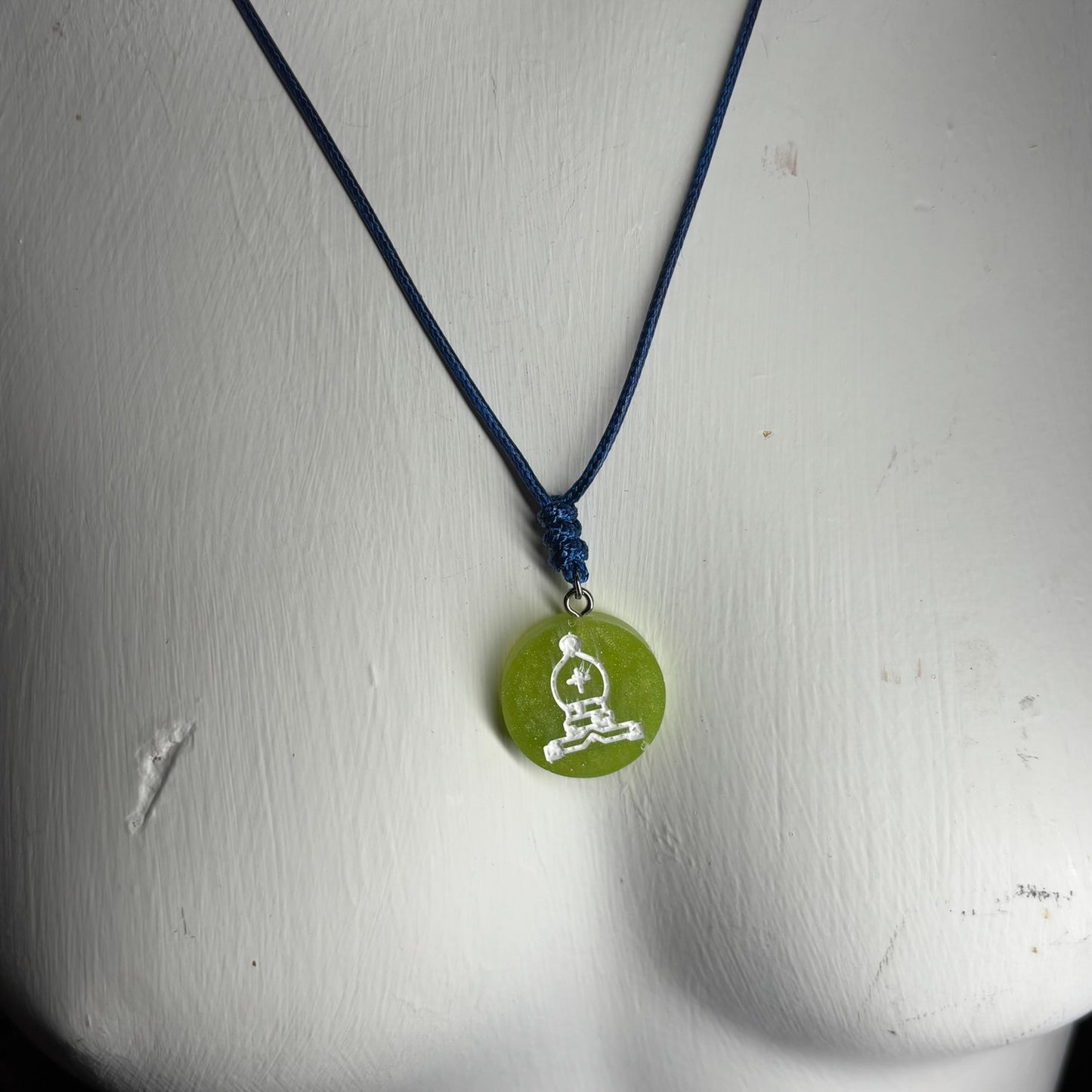 Lime Green - Handmade Resin Chess Necklace