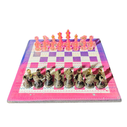 Pink & Purple Mix - Scrapbook Chess Set