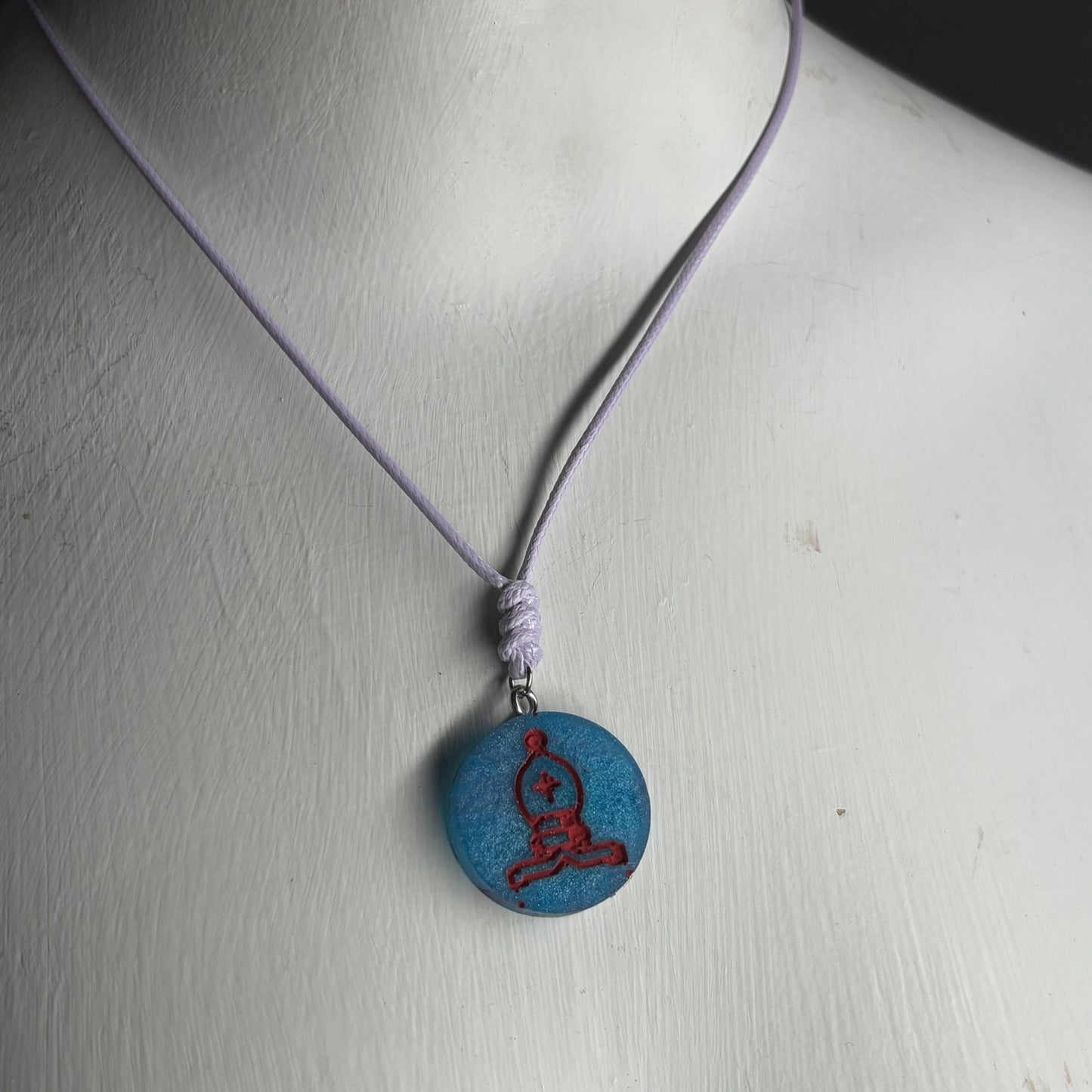 Blue Bishop - Handmade Resin Chess Necklace