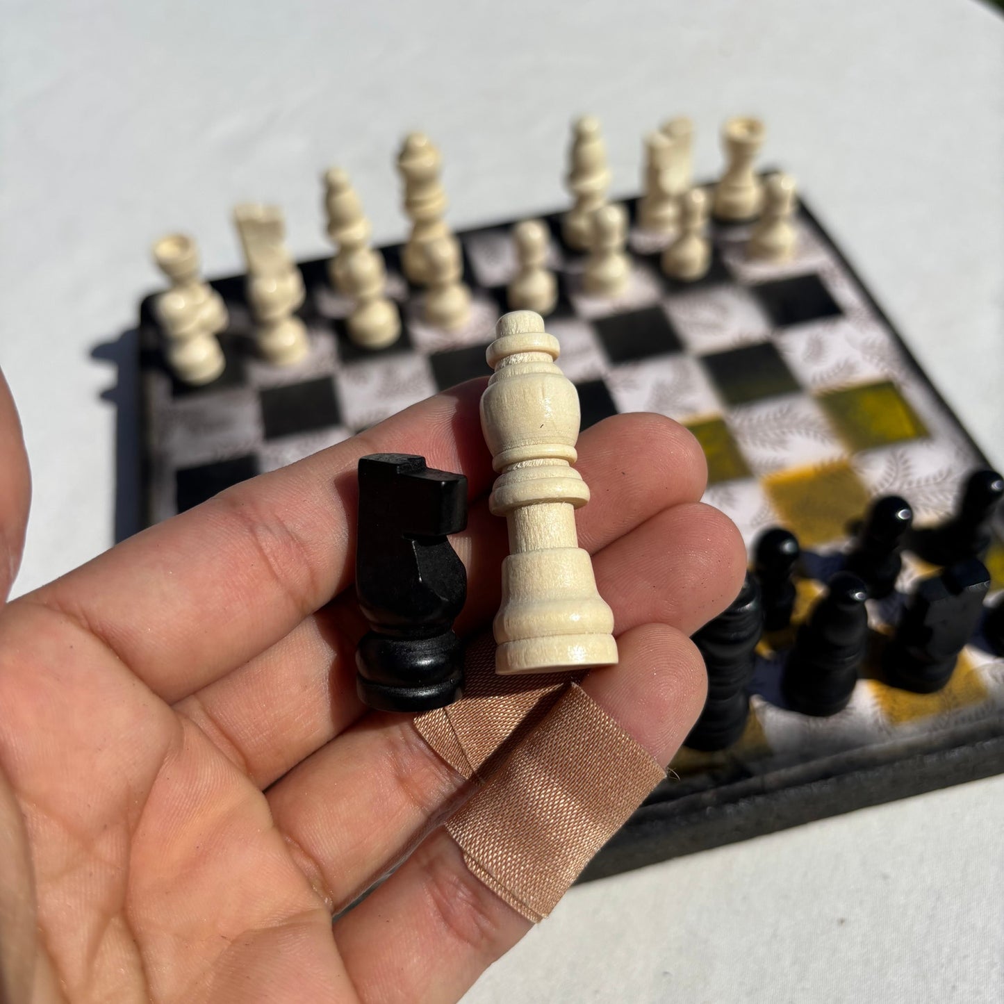 Yellow & Black - Scrapbook Chess Set