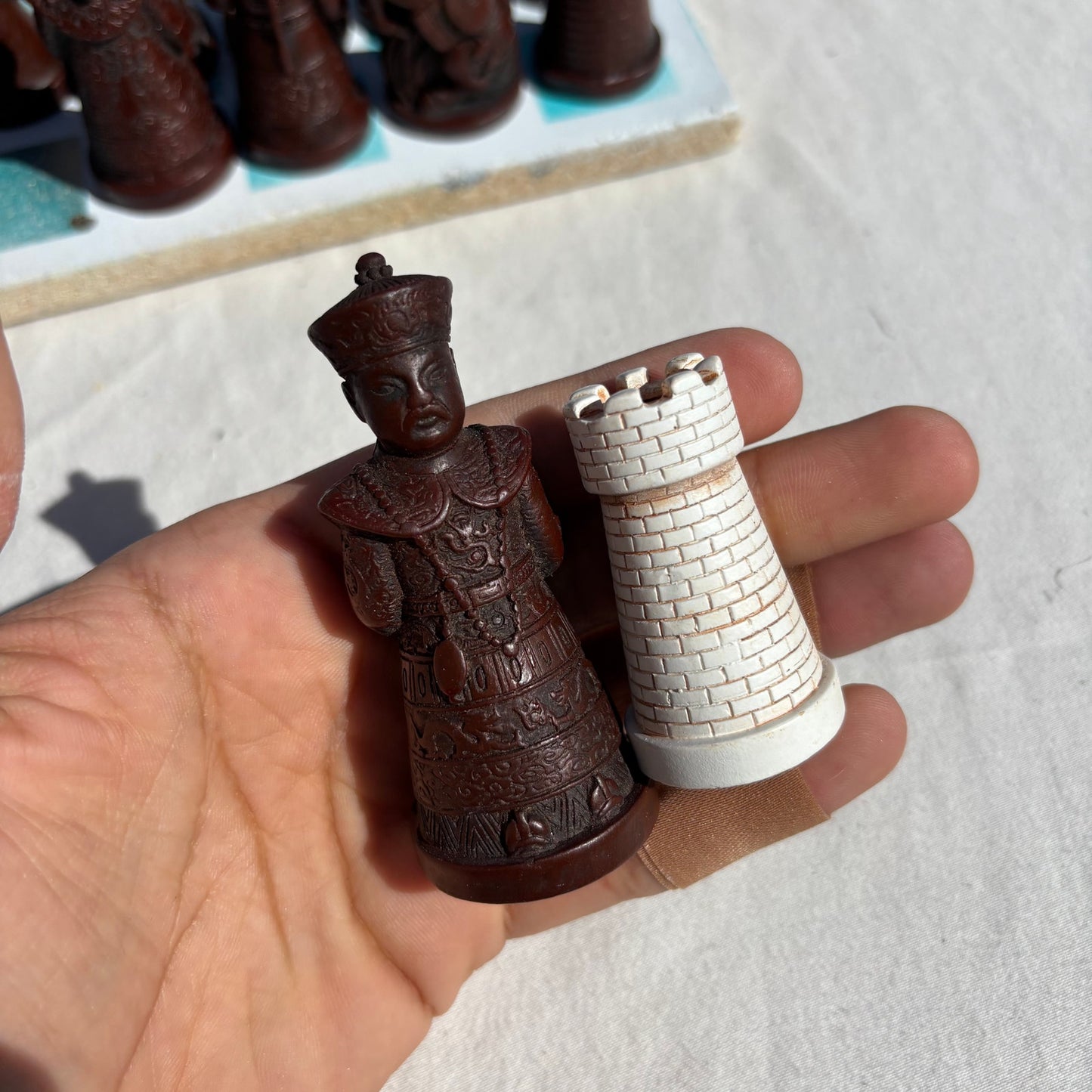 Mint Golden Blue - Chinese Edition Chess Set