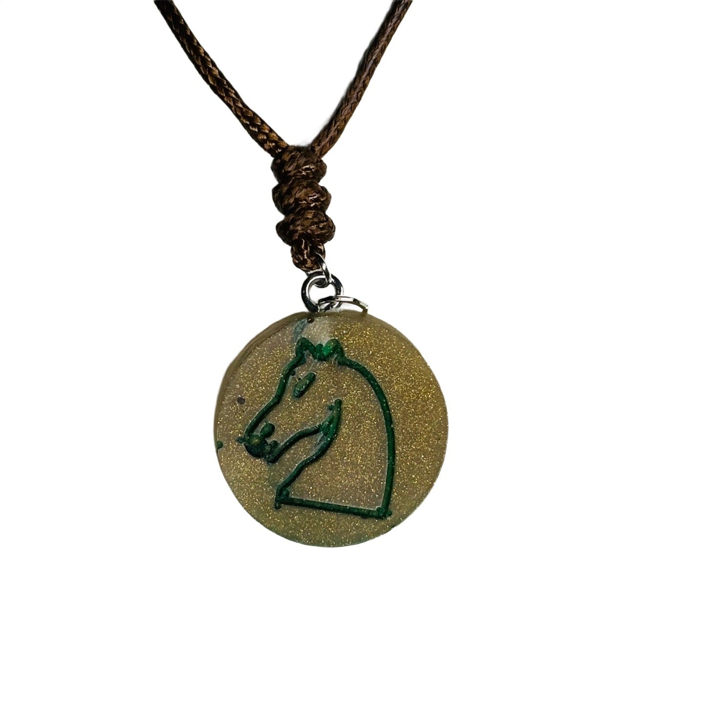 🎁 Brown Vintage Knight - Handmade Resin Chess Necklace (100% off)