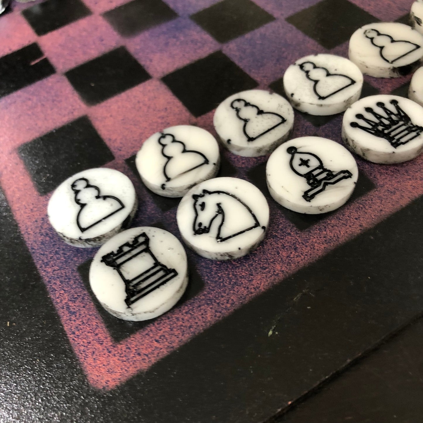 Purple Void - Painted Chess Set
