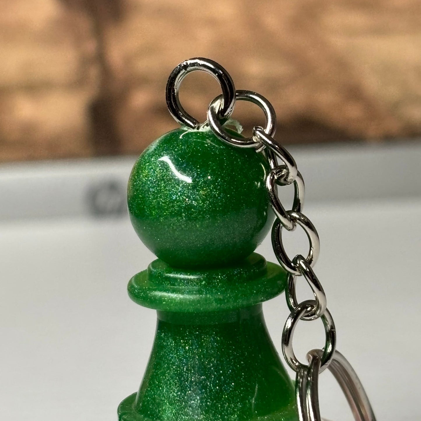 Pink Bottom Pawn - Handmade Resin Keychain - Large Edition