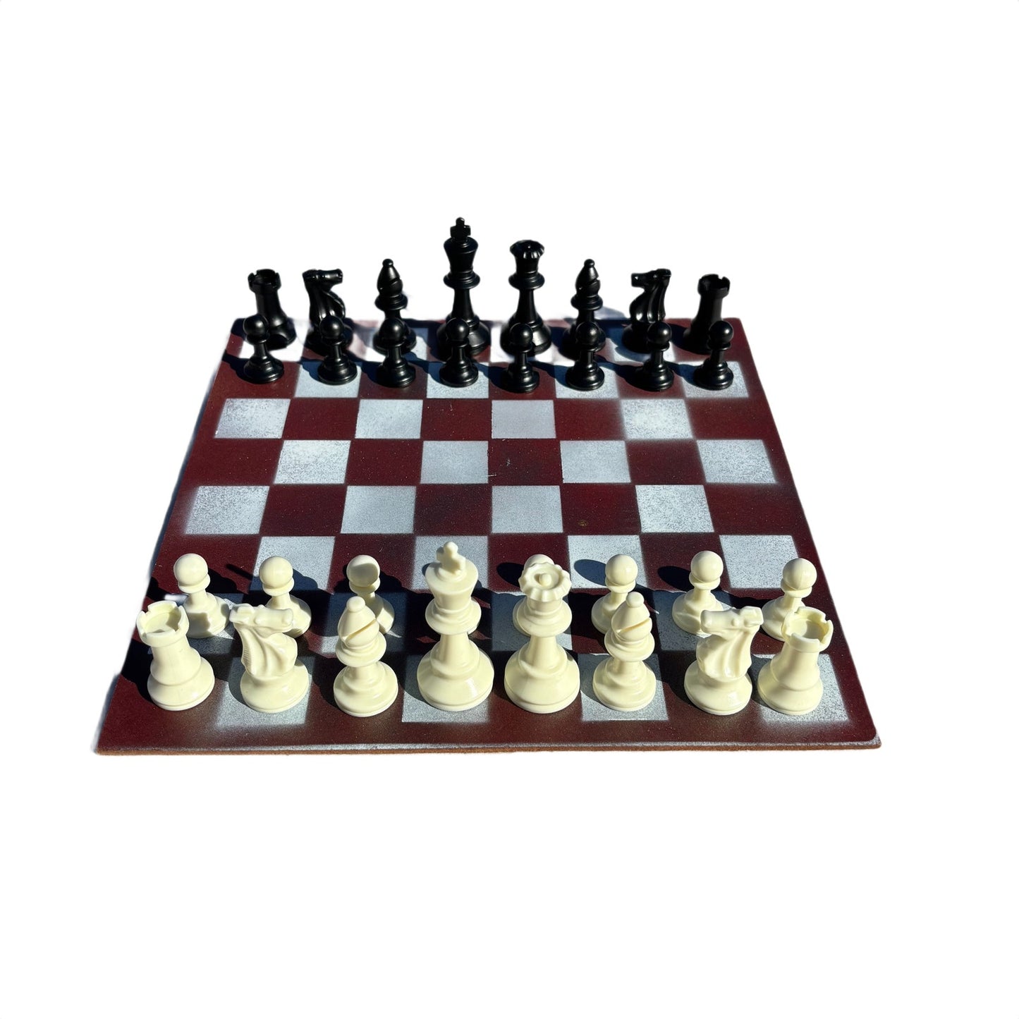 Fading Red - Painted Chess Set