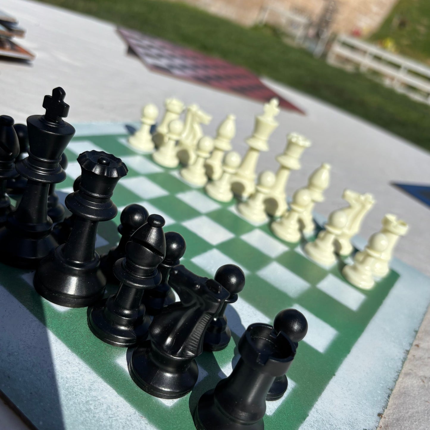 Tennis Green - Painted Chess Set