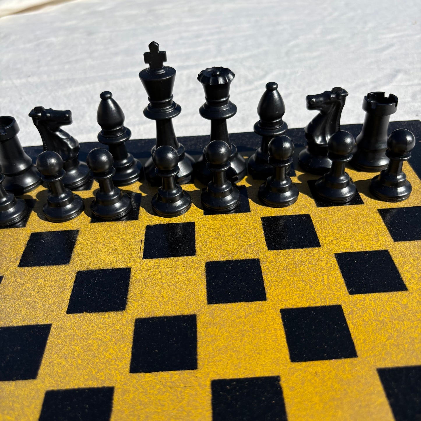 Yellow & Black - Painted Chess Set