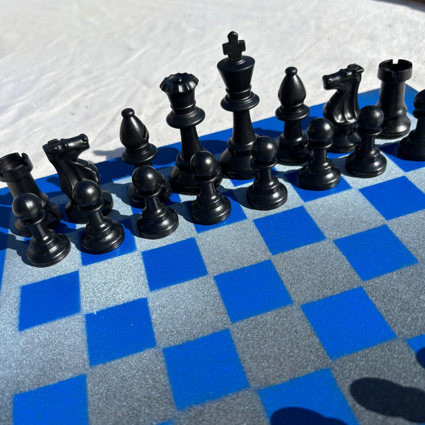 Silver Blue - Painted Chess Set