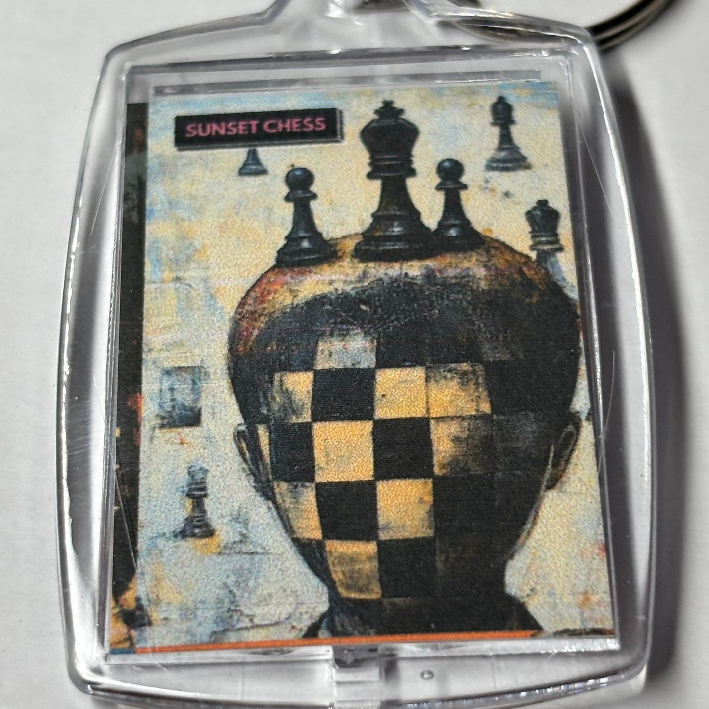 Chess Face - Sunset Chess Photo Keychain