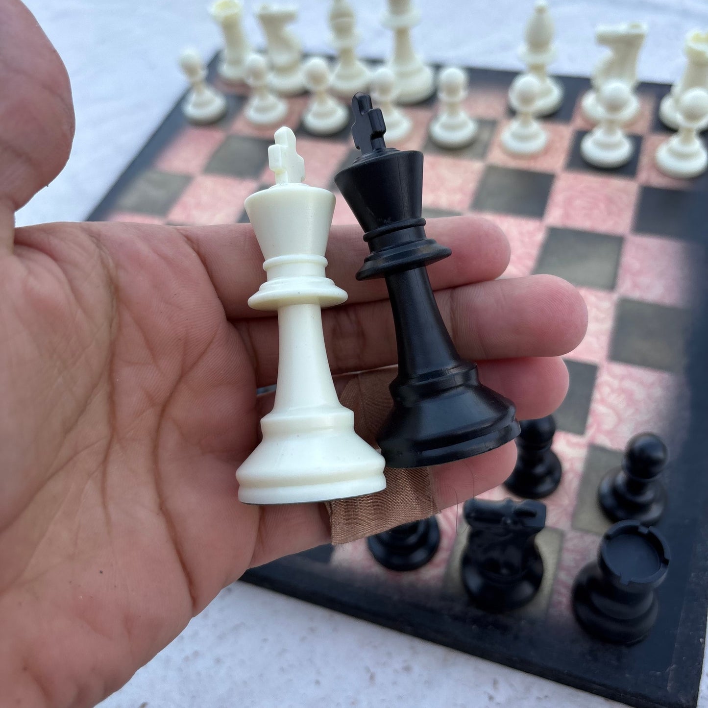 Peach Pattern - Scrapbook Chess Set