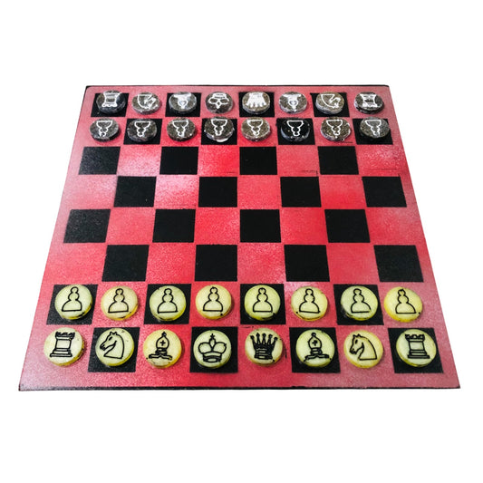 Slush Red - Painted Chess Set