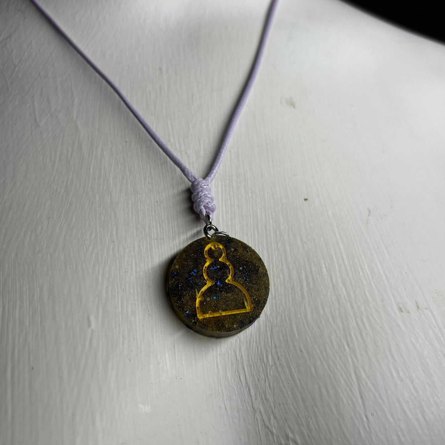 Dark Green Pawn - Handmade Resin Chess Necklace