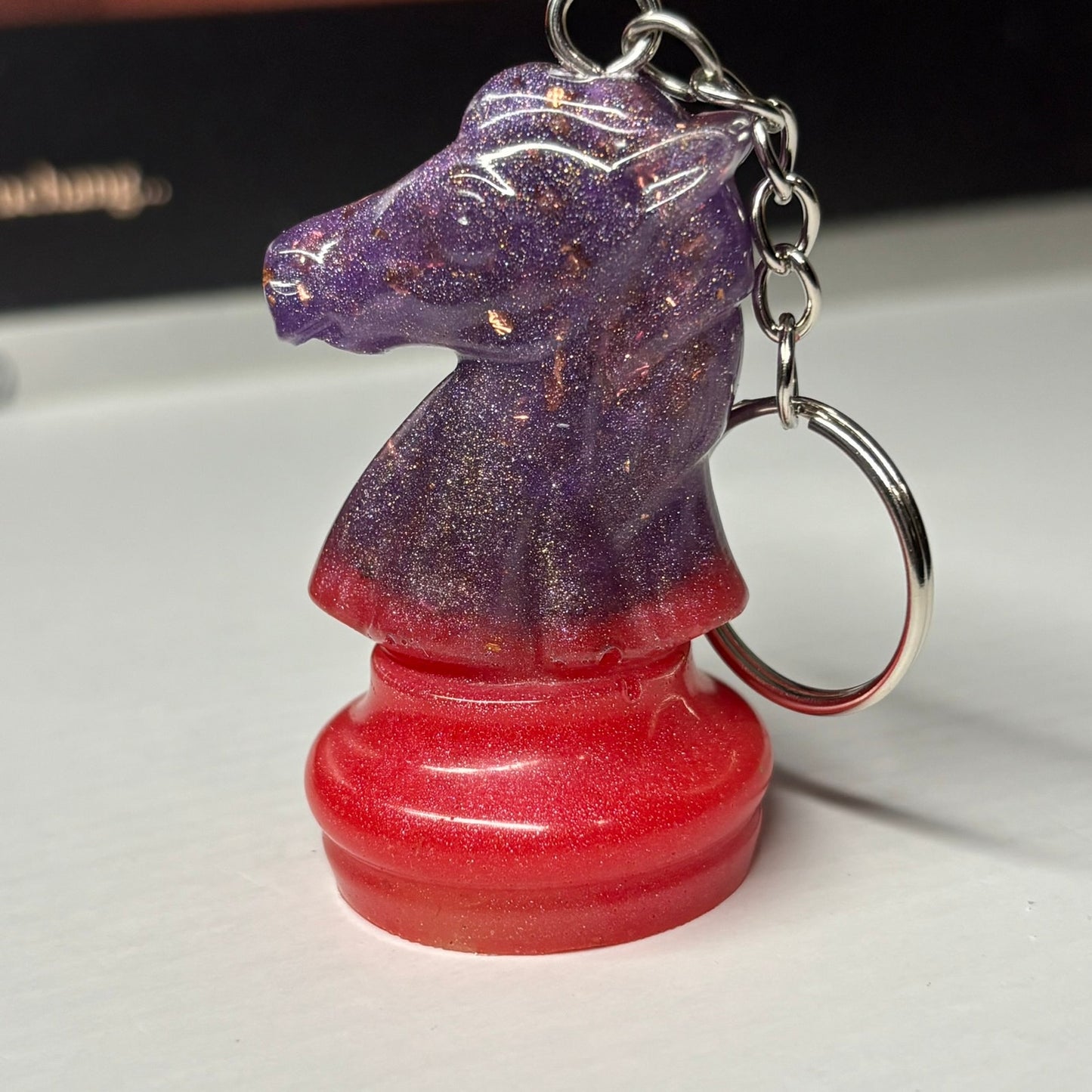 Red Bottoms Midnight Knight - Handmade Resin Keychain - Large Edition