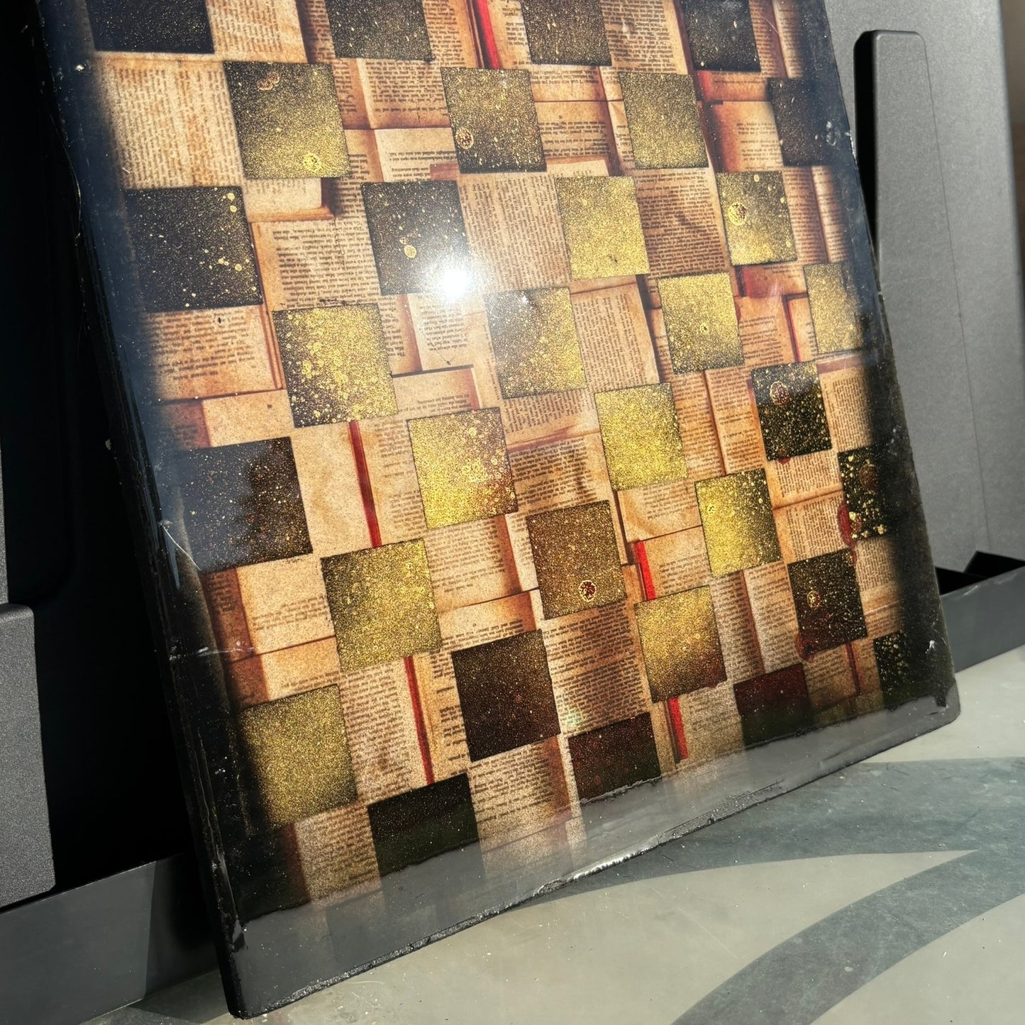 Ancient Script - Resin Coated Chess Board
