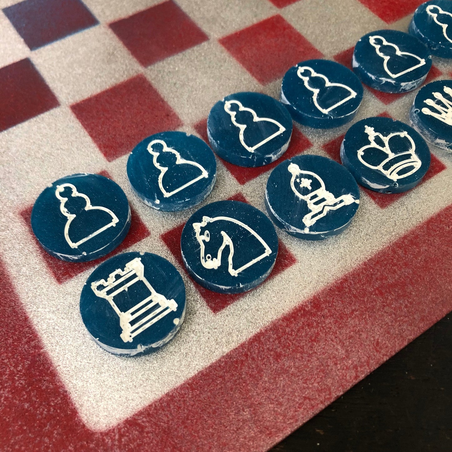 Chrome Rocket - Painted Chess Set