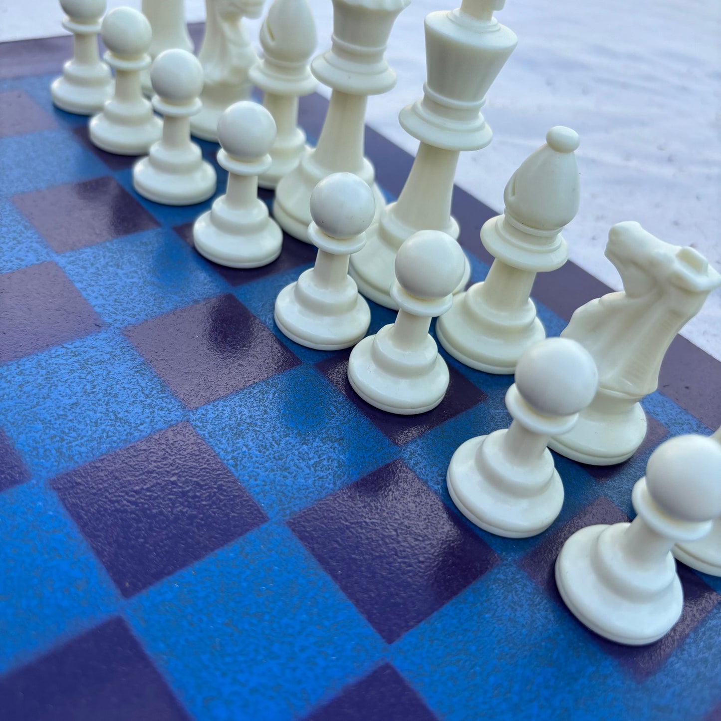 Hornets Purple & Blue - Painted Chess Set