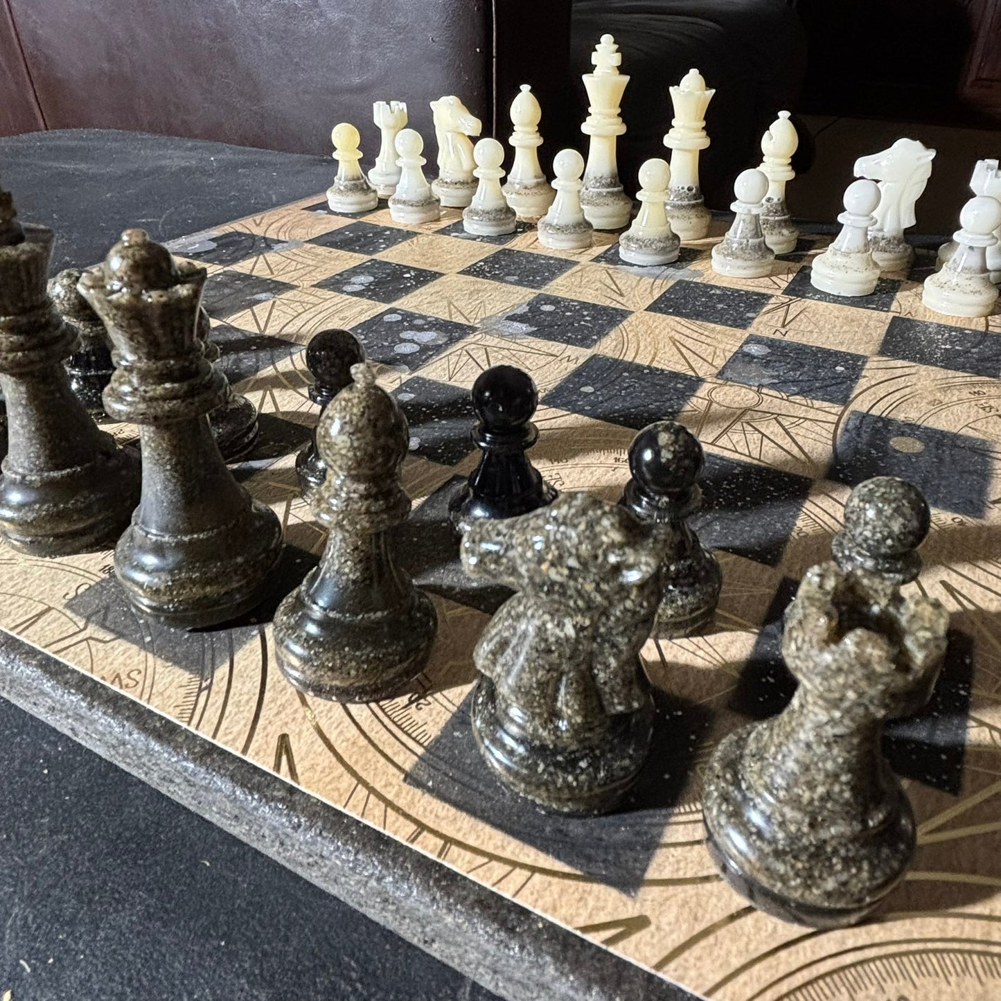 Vintage Golden Brown - Scrapbook Chess Set