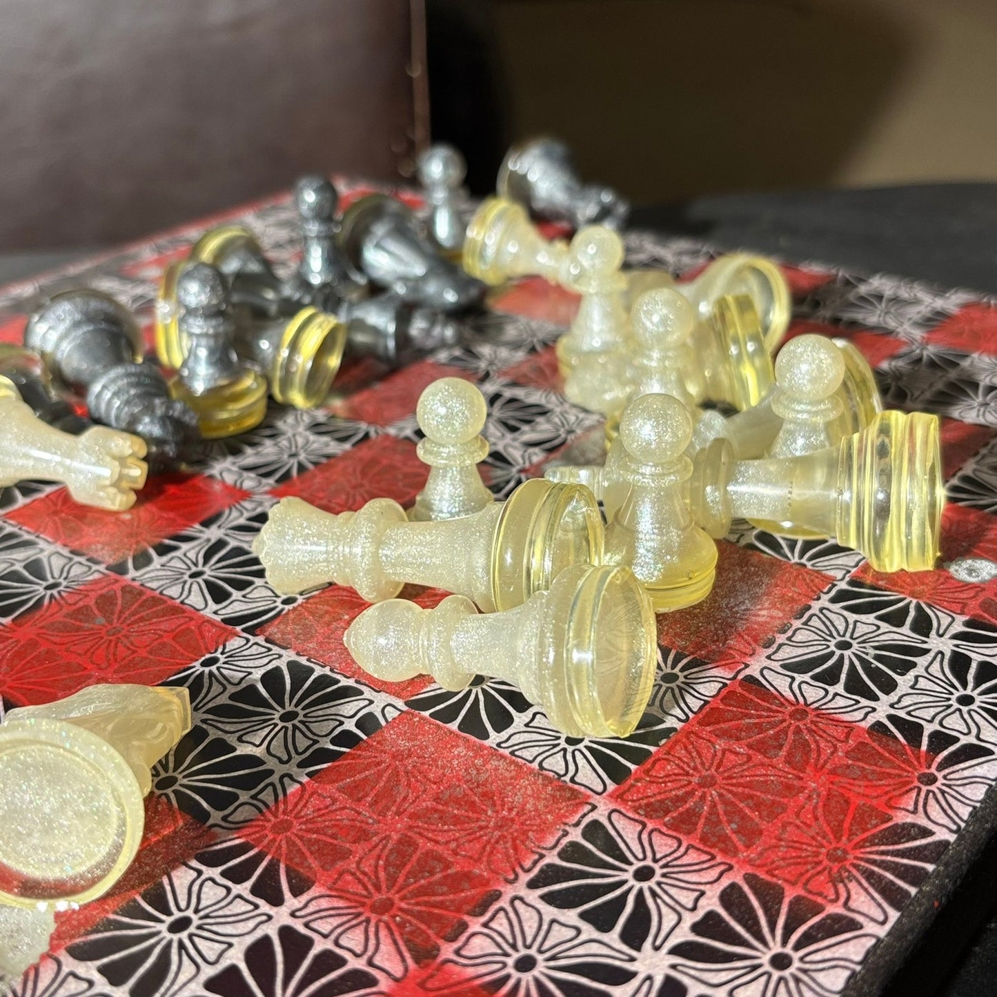 Red Black Prestige- Scrapbook Chess Set