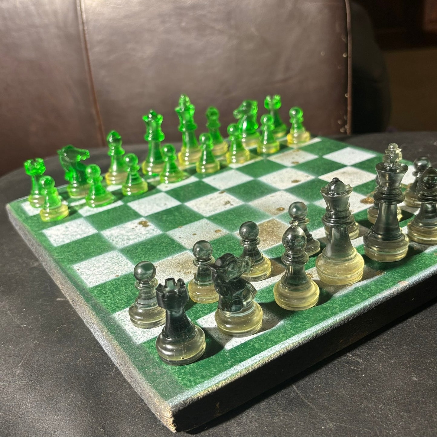 Goldish Green - Painted Chess Set