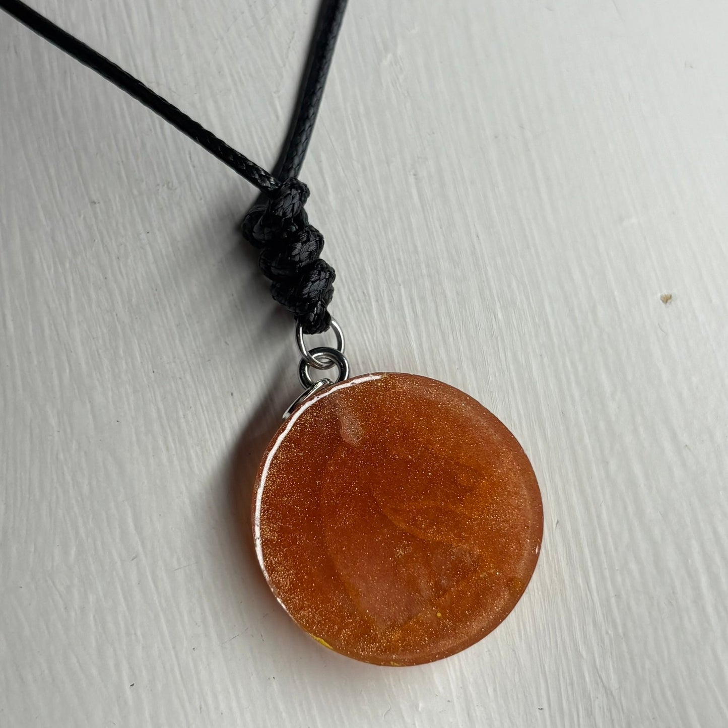 Orange Knight - Handmade Resin Chess Necklace