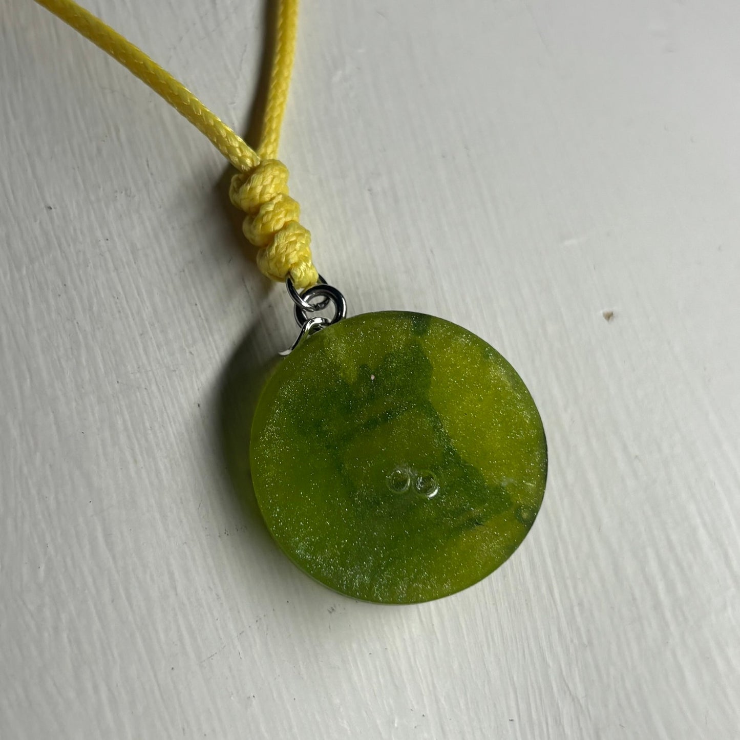 Green Lemon Rook - Handmade Resin Chess Necklace