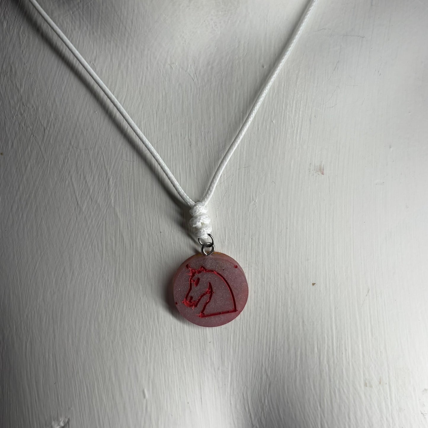 Spade Purple Knight - Handmade Resin Chess Necklace