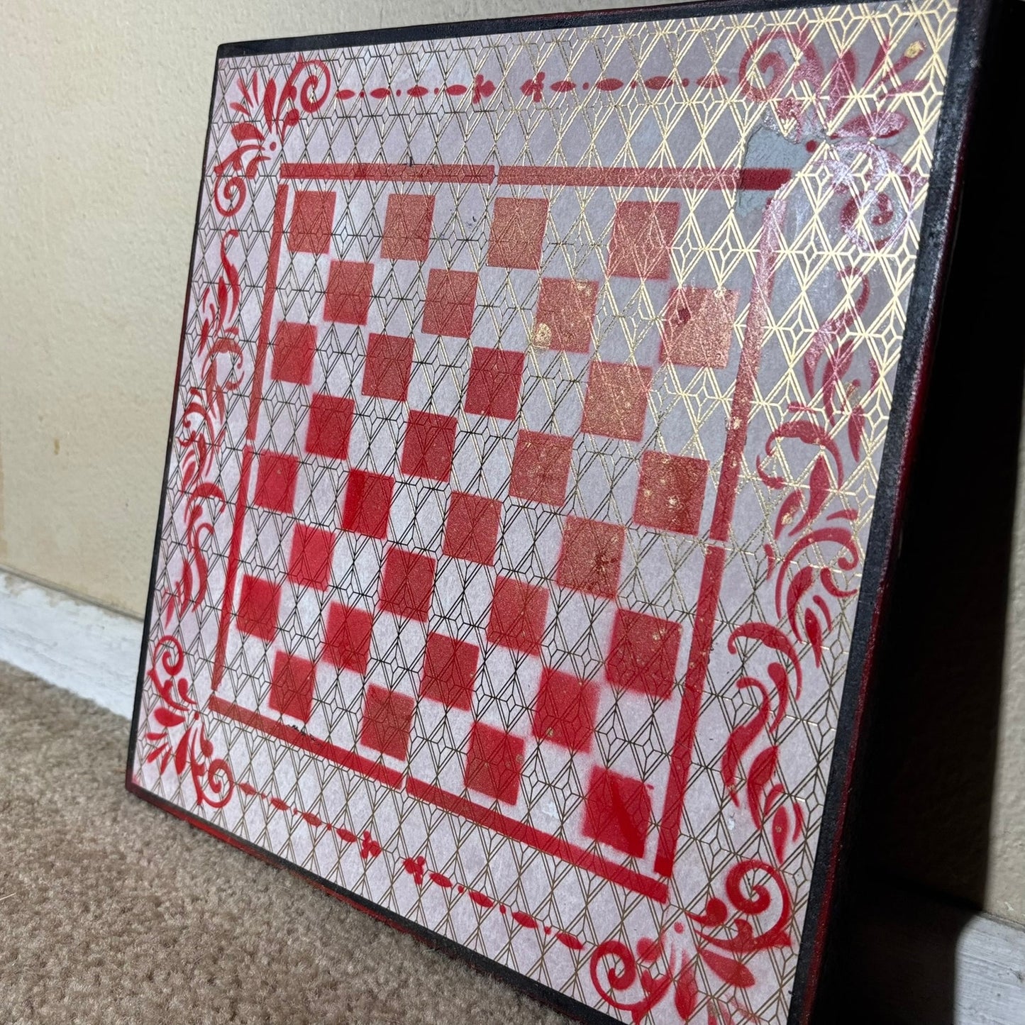 Red Prestige Gold Lining - Scrapbook Chess Board