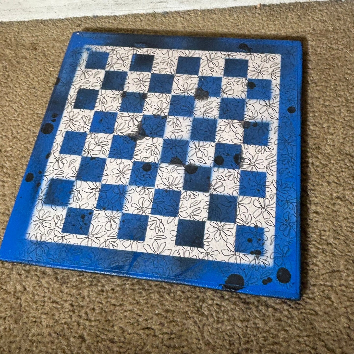 Blue & White - Scrapbook Chess Board