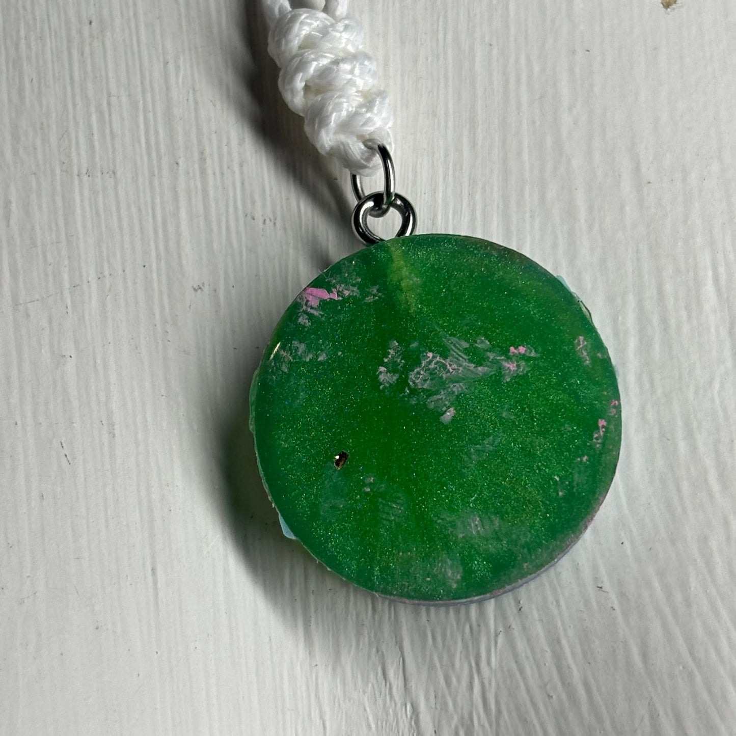 Acid Green Knight - Handmade Resin Chess Necklace