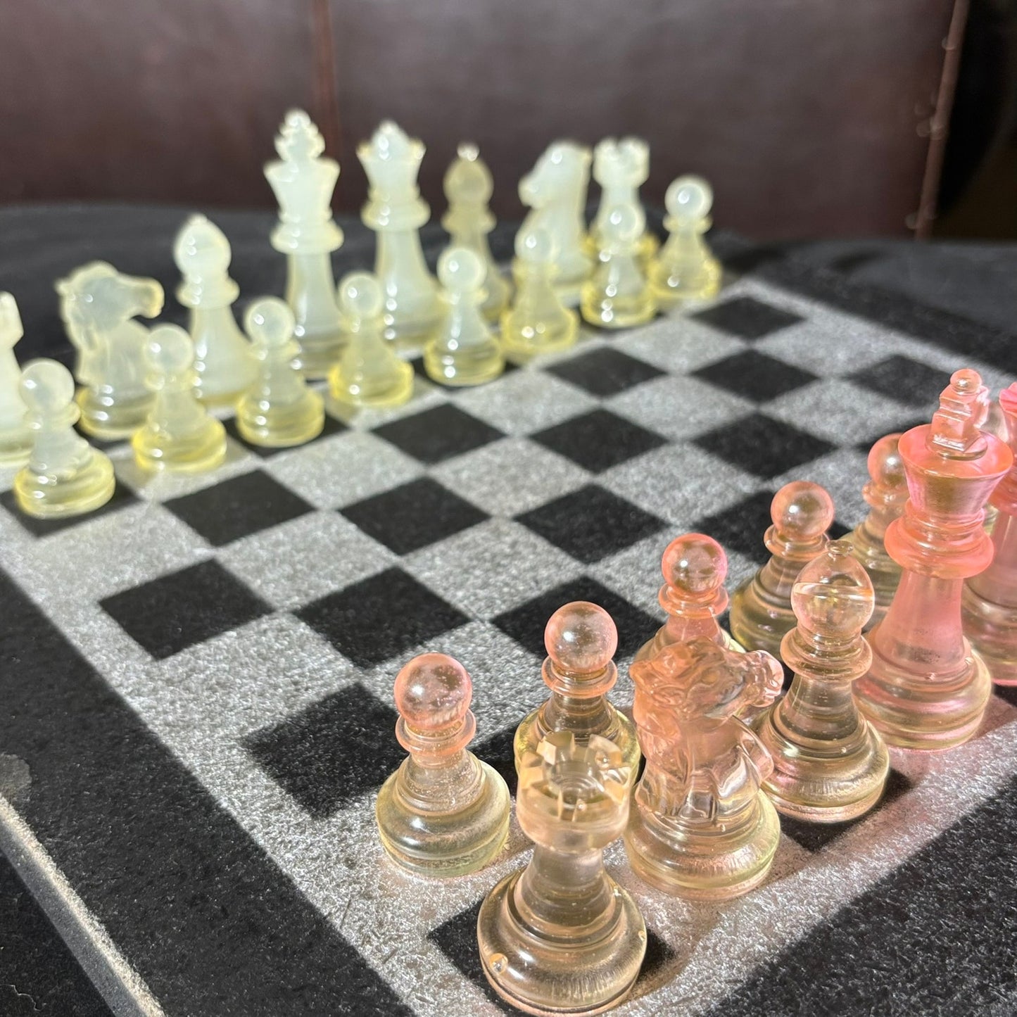Chrome Pink Shade - Painted Chess Set