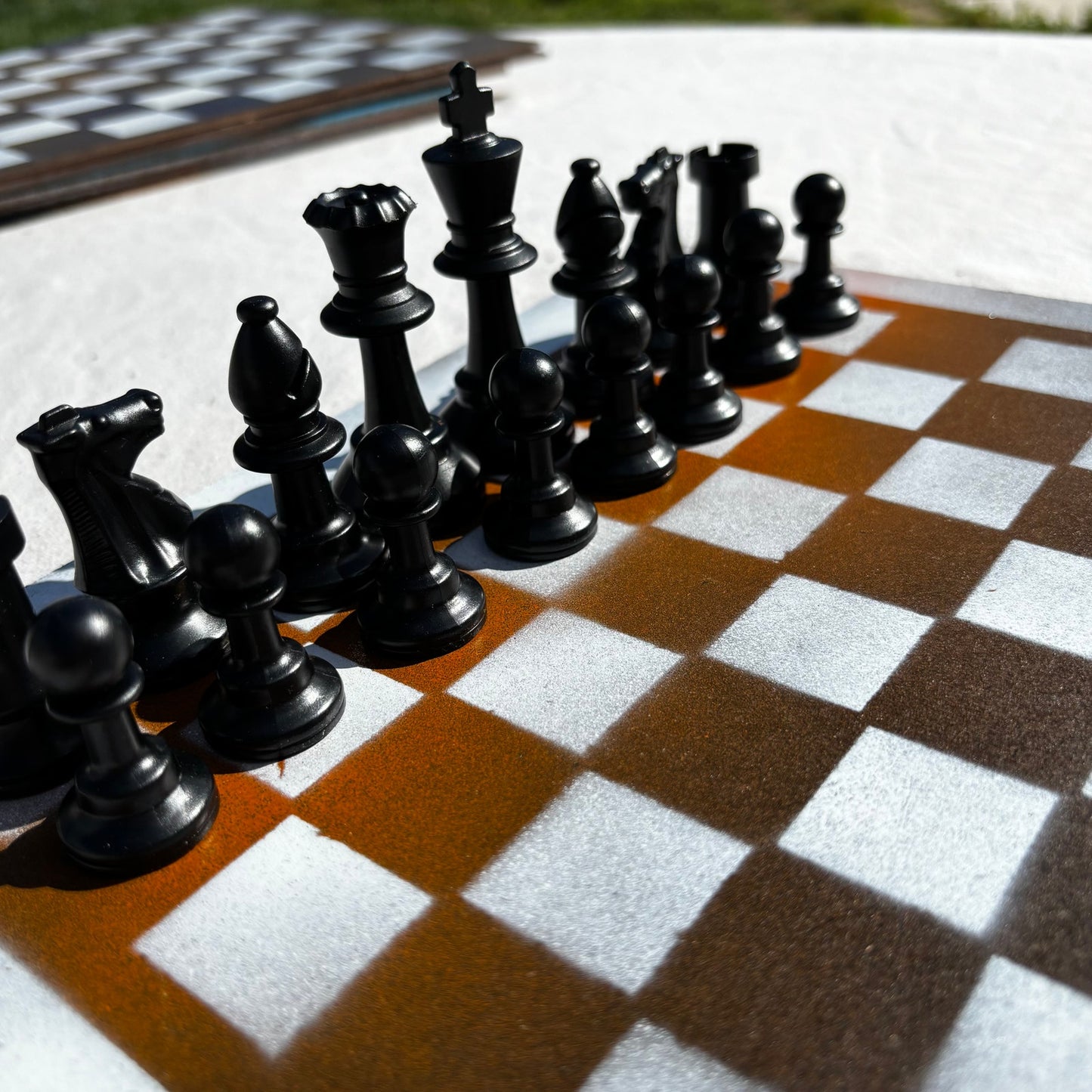 Burned Orange - Painted Chess Set