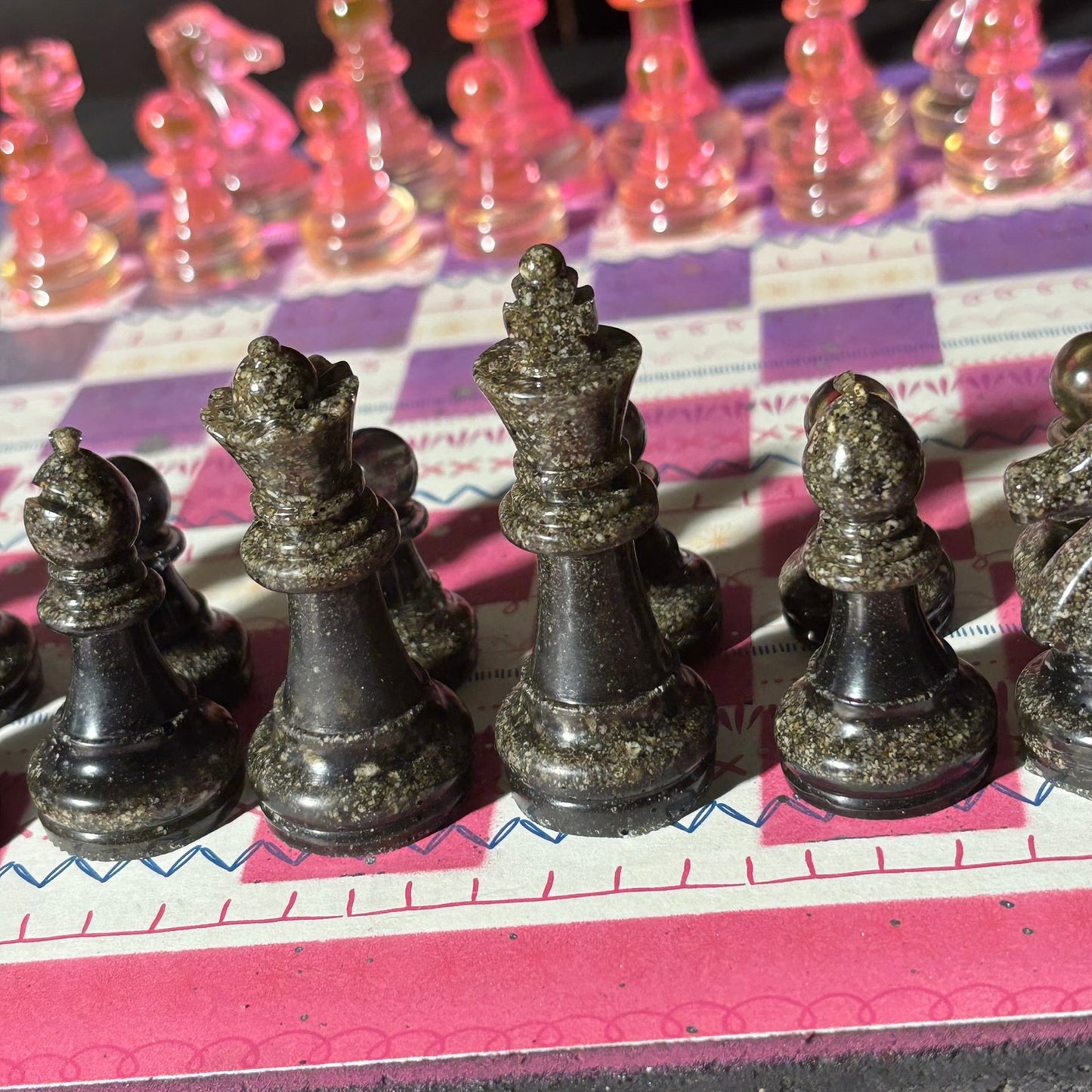 Pink & Purple Mix - Scrapbook Chess Set