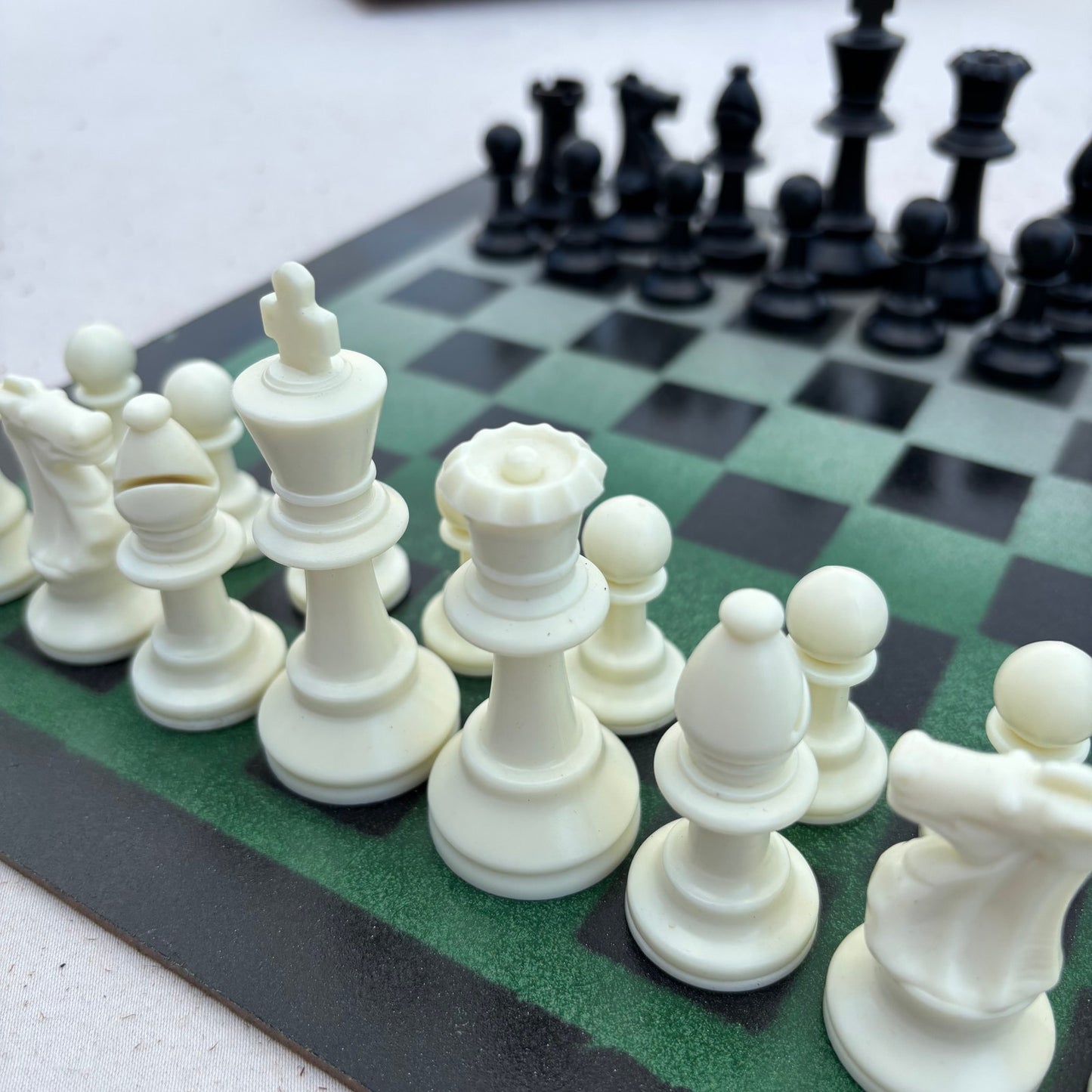 Fading Green - Painted Chess Set