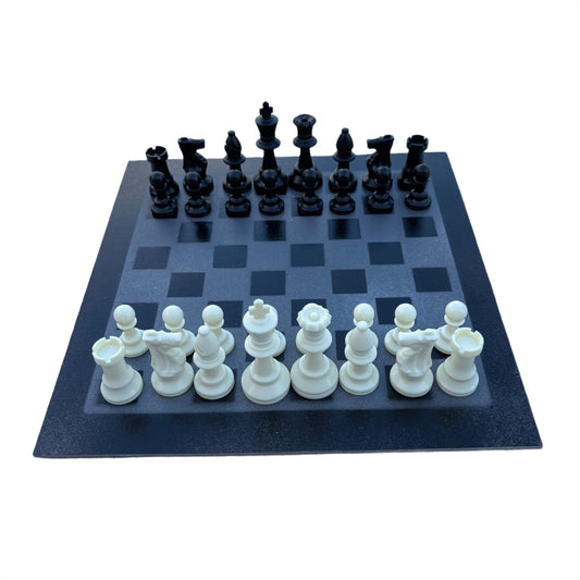 Gray & Black - Painted Chess Set