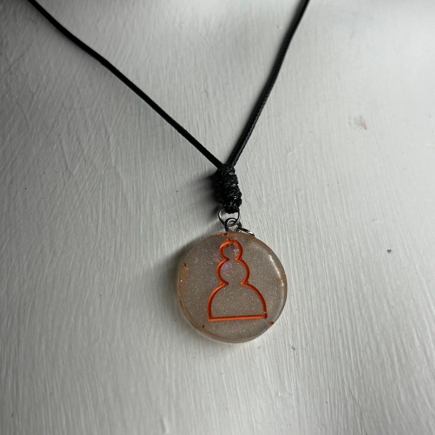 Silver Pawn - Handmade Resin Chess Necklace