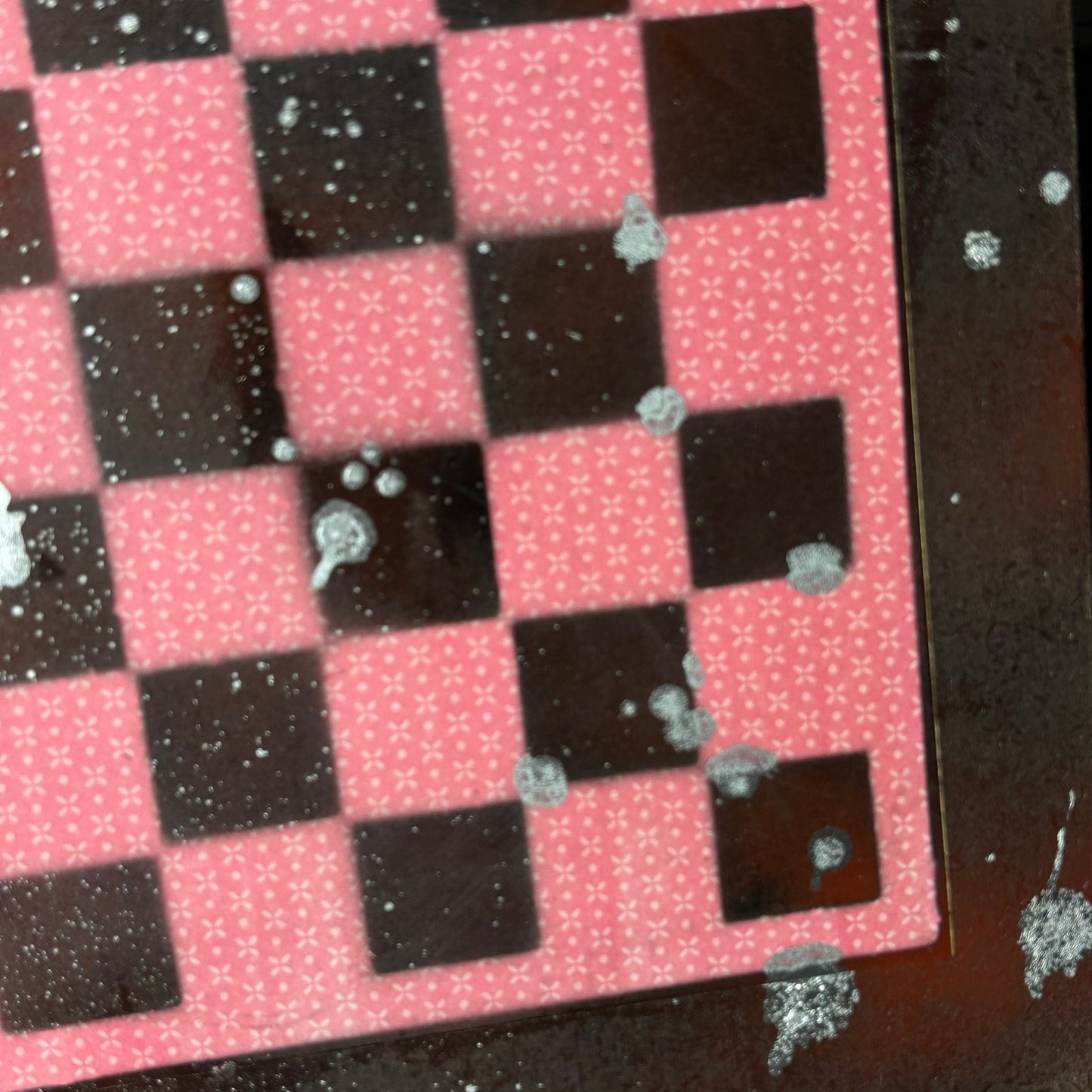 Red Splash Hue - Large Scrapbook Chess Board