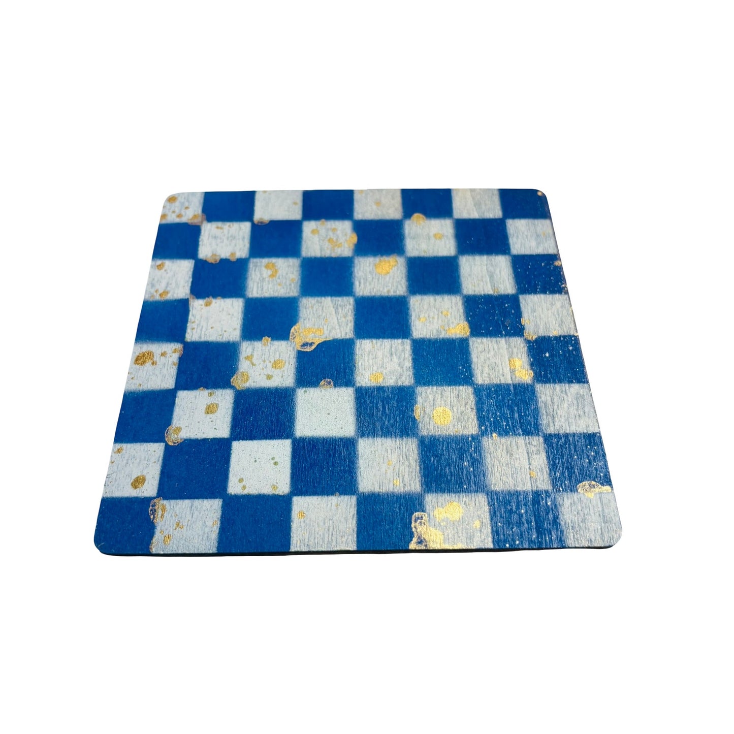 Blue White Gold Drip - Mini Chess Set