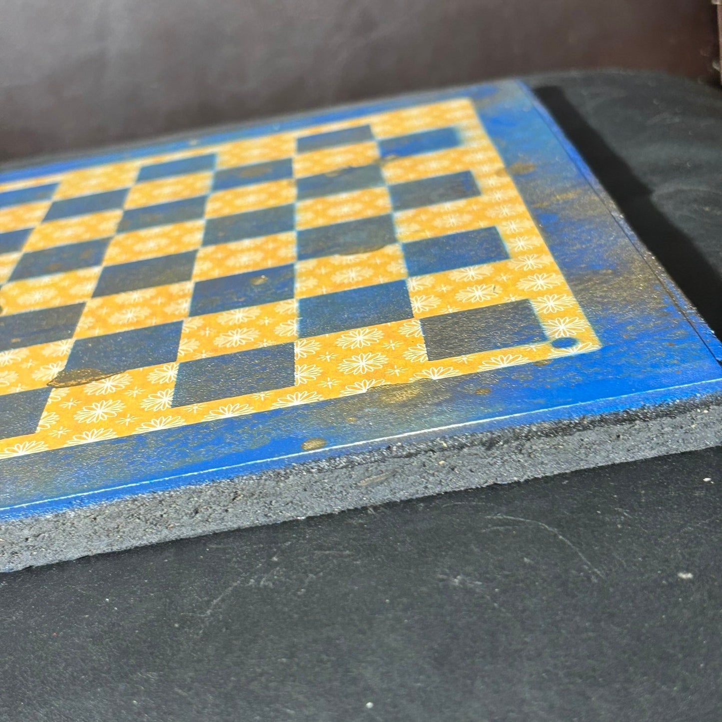 Blue & Yellow - Scrapbook Chess Board