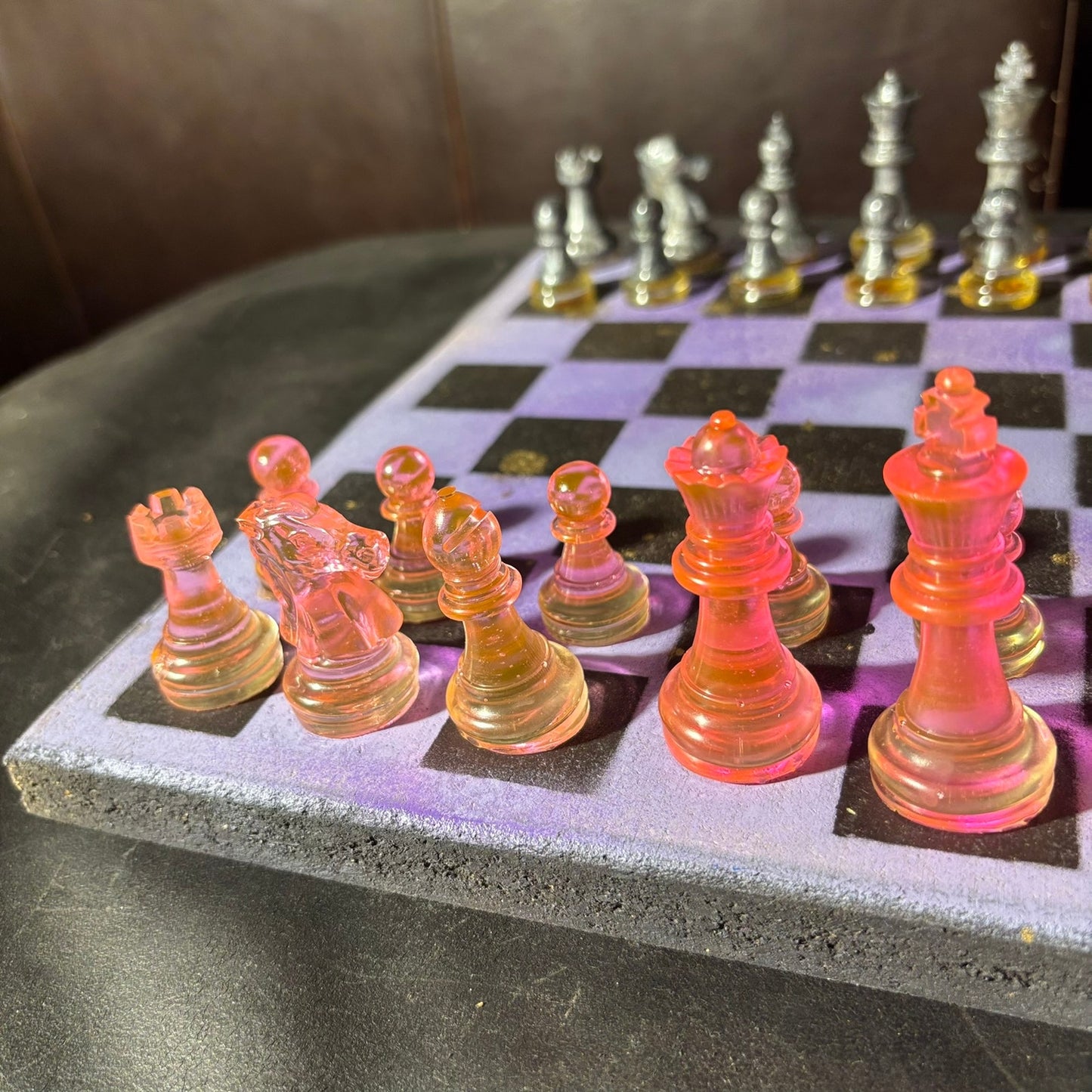 Golden Purple - Painted Chess Set