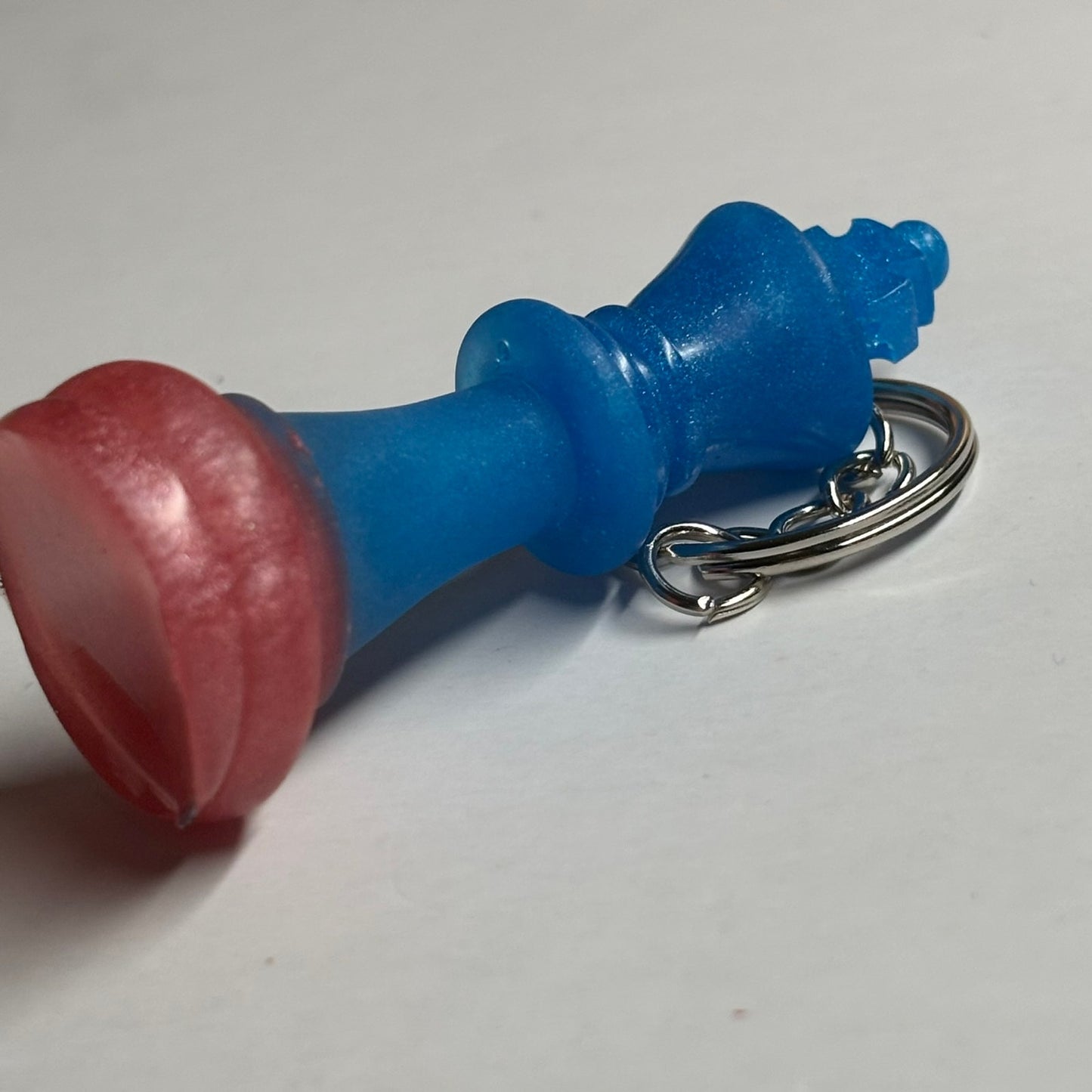 Blue Slanted King - Handmade Resin Keychain