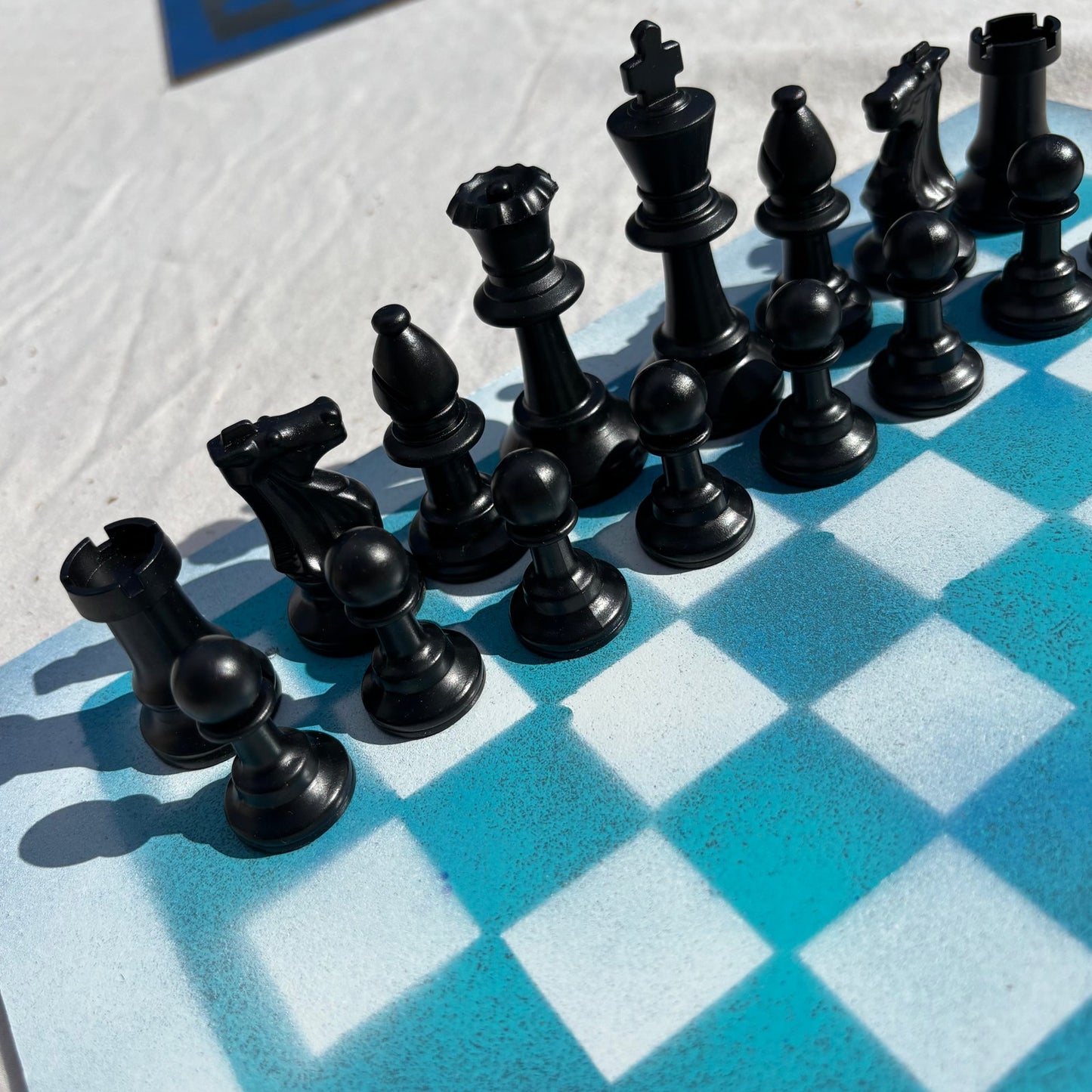 Cool Blue - Painted Chess Set