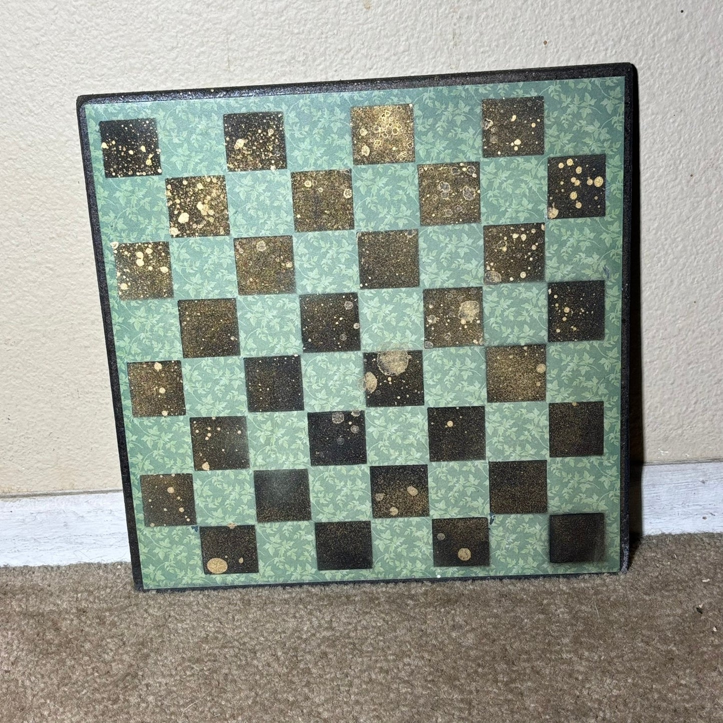 Golden Vintage Green - Scrapbook Chess Board
